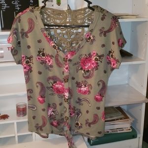 Juniors Wishful Park Tie Front Top